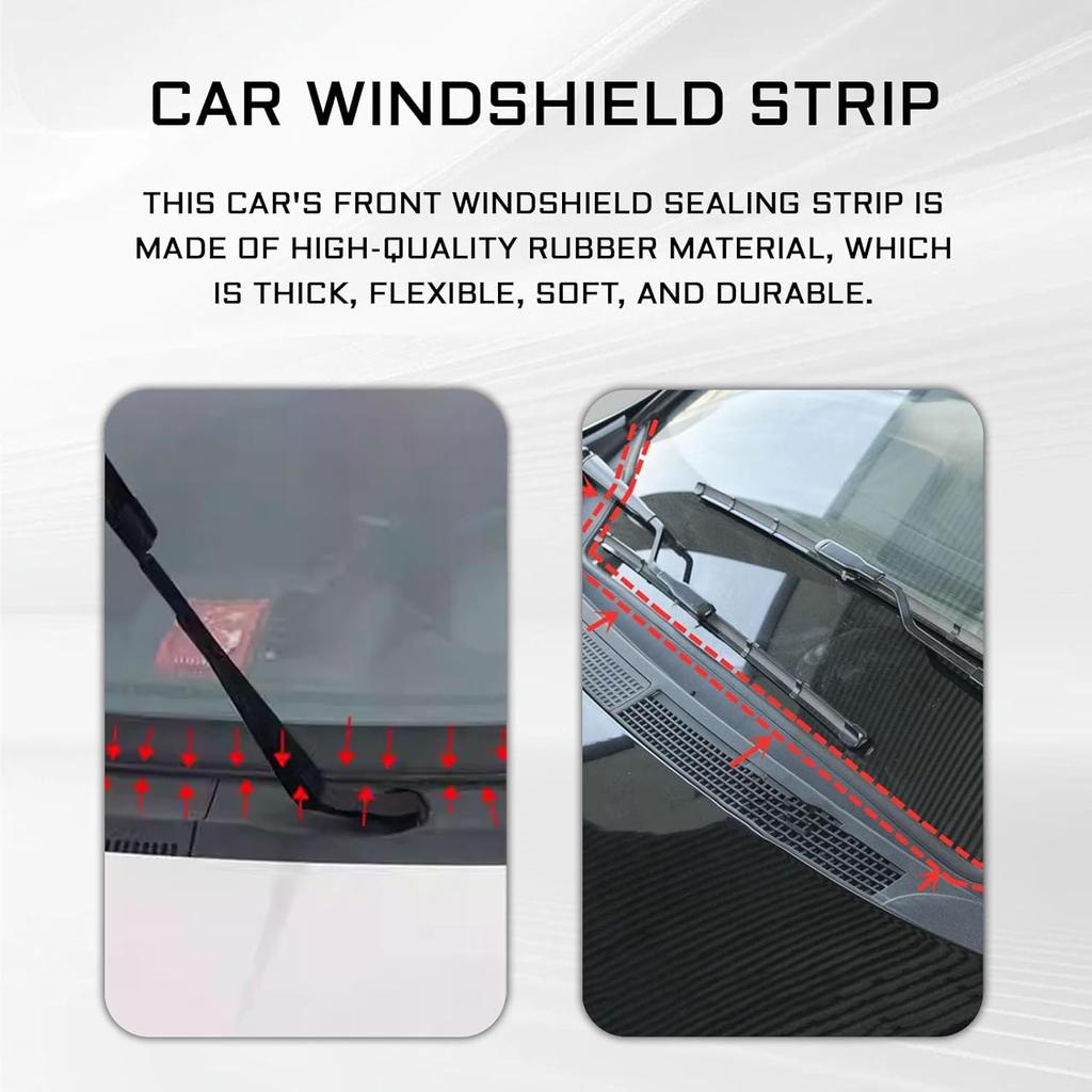 1.7M/ 5.6Ft Windshield Cowl Molding Rubber Seal Trim Strip, Weather Sealed Stripping Seal Strips, Black Window Door Sunroof Seal For Car/Truck/SUV