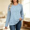 Women's Printed Colorblock Raglan Sleeve Neck Long Sleeve Sweatshirt