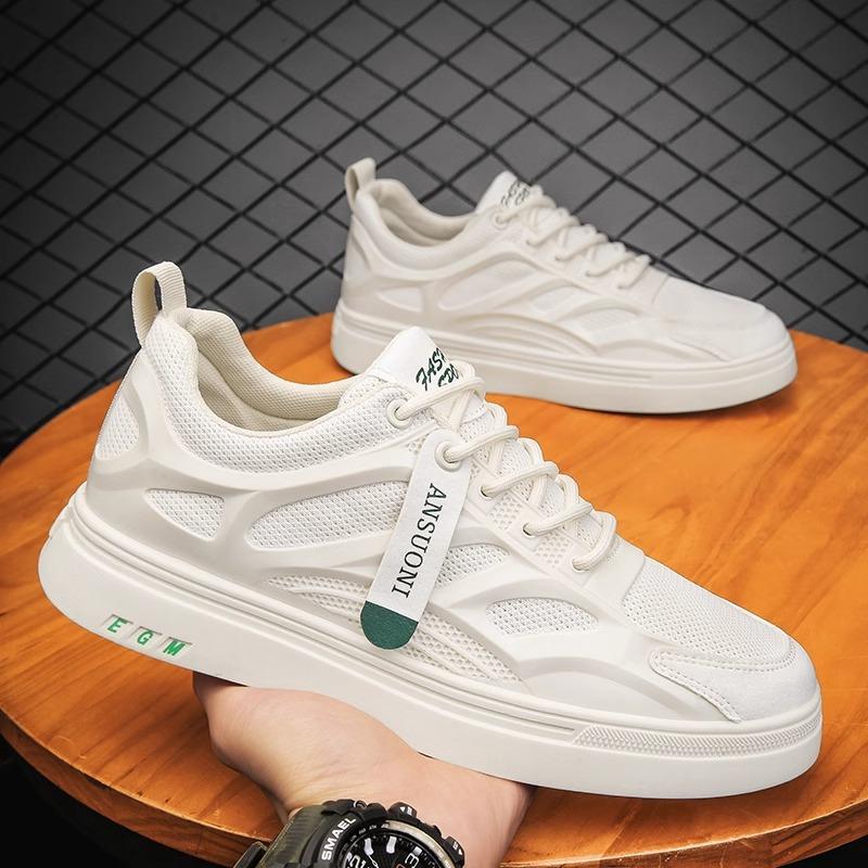 Men's Board Shoes Autumn 2024 New Mesh Versatile Men's Shoes Student Trend White Shoes Non-slip Sneakers Men's