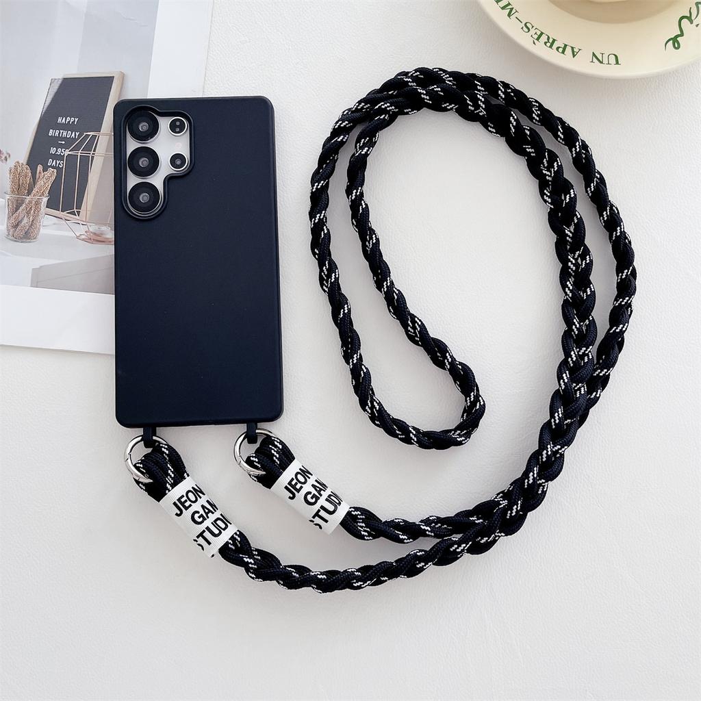 For Samsung Galaxy S25 Edge Soft Lanyard Phone Case S24 S23 FE S22 S21 Plus A56 A55 A36 A35 A16 A17 A07 Crossbody Silicone Cover