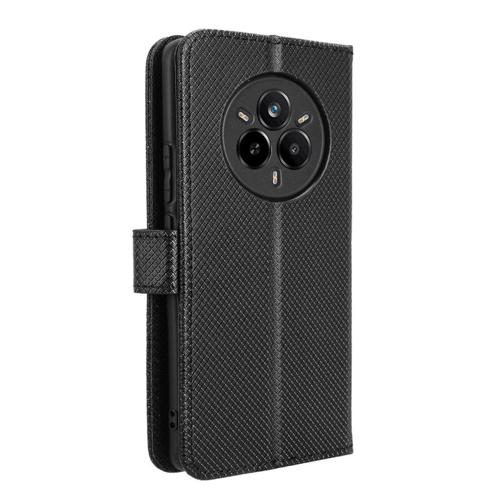 For Realme 14 Pro 5G Case PU Leather Diamond Texture Wallet Phone Cover