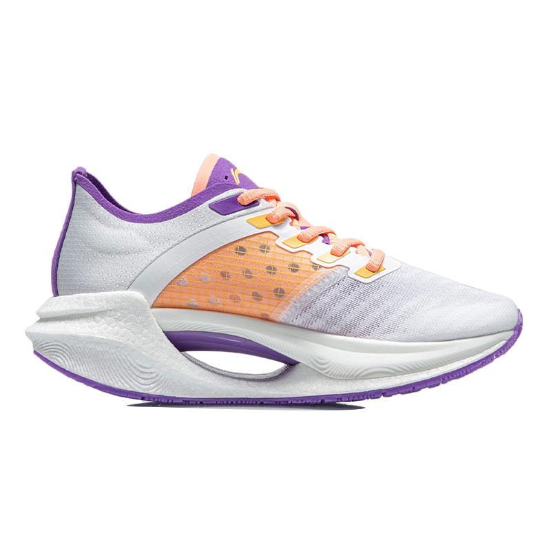 Li Ning Absolute Shadow Dopamine Fabric Shock Absorption Non-Slip Wear-Resistant Low-Top Running Shoes Women sneakers White Purple ARHQ262-3