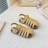 Girls Openwork Braided Roman Sandals Soft Sole Beach Shoes Kids Ages 4-12
