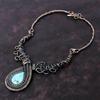 Naszyjnik z turkusu tybetańskiego Naszyjnik owinięty drutem miedzianym Regulowany naszyjnik Cudowna biżuteria miedziana Ręcznie robiony naszyjnik z kamieni szlachetnych Prezent ślubny