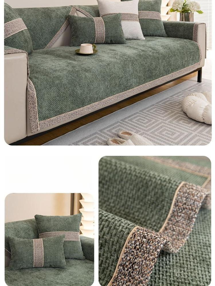 Housse de canapé en velours côtelé de luxe pour salon, antidérapante, douce, serviette de canapé, coussin d'angle pour canapés, tapis de siège universel 4 saisons