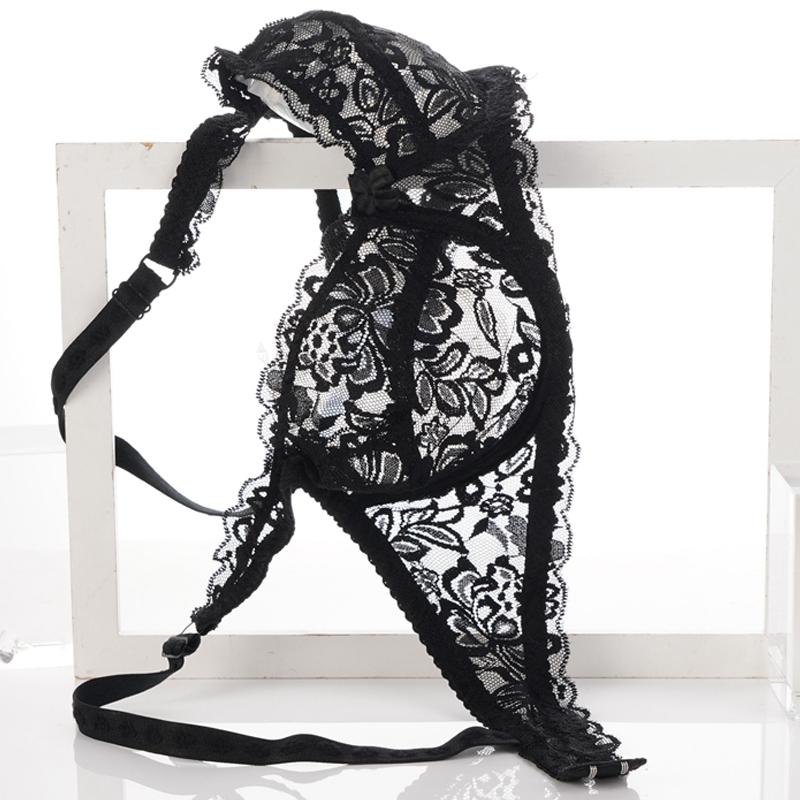 1/3Pcs Lace Push Up Bra Thin Bralette Top Underwired B C Cup French Style Women’s Bras Transparent Bralette Deep V Sexy Lingerie