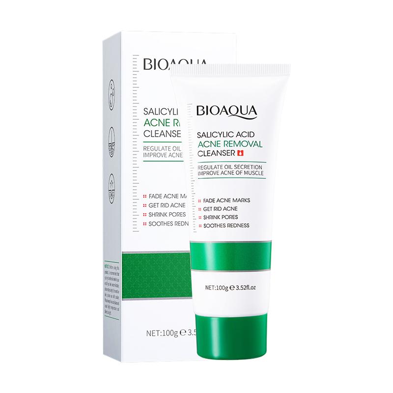 BIOAQUA Salicylic Acid Facial Cleanser Acne Treatment Moisturizing Oil Control Face Wash Foam Face Cleanser Skin Care