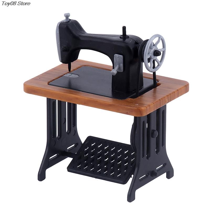 1Set 1:12 Dollhouse Miniature Sewing Machine Scissor Cloth Storage Box Furniture Sewing Scenes Decor Toy Doll House Accessories