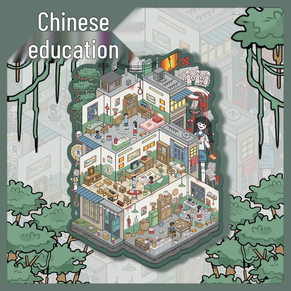 Hot-Selling Chinese Style Educational PET Shrink World Miniature Sticker No