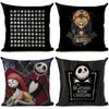 Nightmare Before Christmas Cotton Linen Throw Pillow Case Sofa Cushion Cover Home Decor