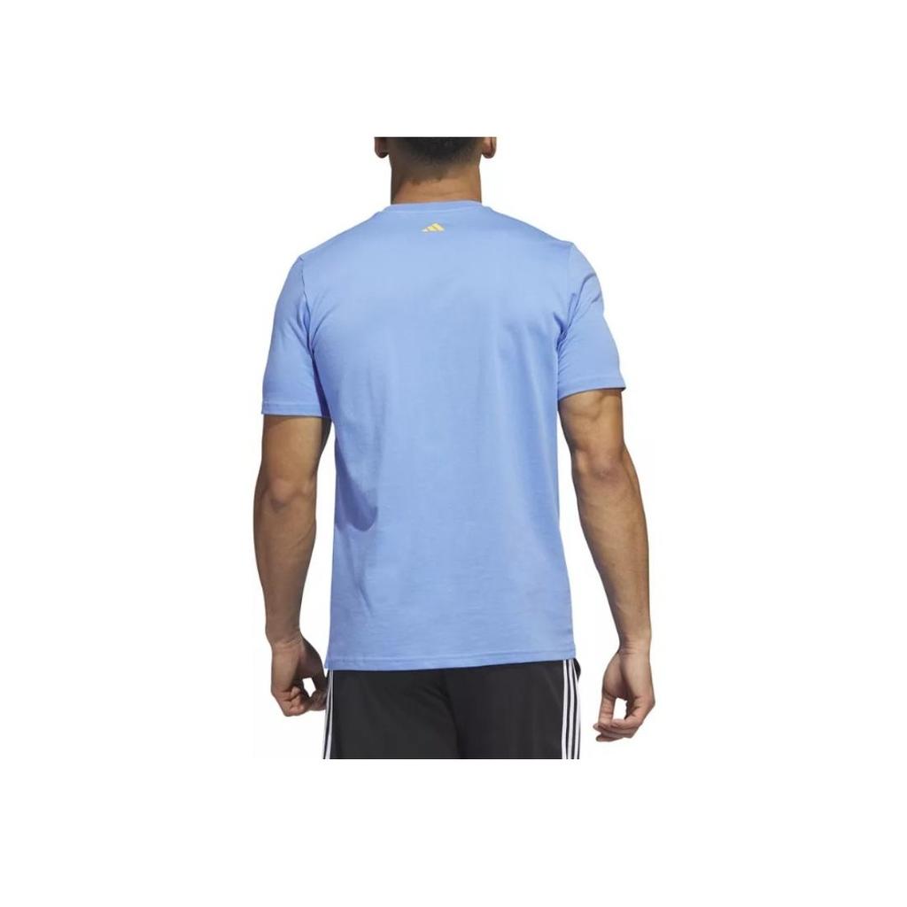 Adidas Cartoon Print Round Neck Short Sleeve T-Shirt Men Tops Blue IC1871