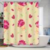 Vintage Blumiger Duschvorhang mit Herzdesign für Badezimmer Dekoration Rosa Beige Muster Heimdekoration DIY Wasserdicht Hängend Cu