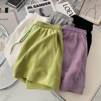 Cotton Sports Shorts for Summer Loose Fit High Waist Slimming Versatile Sweet and Easy To Wear Wide Leg Thin and Casual Knit Pants