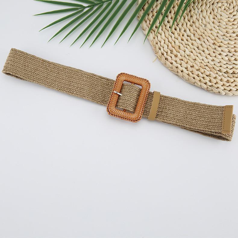 Waist Weave Rope Square Buckle Women Belt Dress Long Shirt Decorative Belts