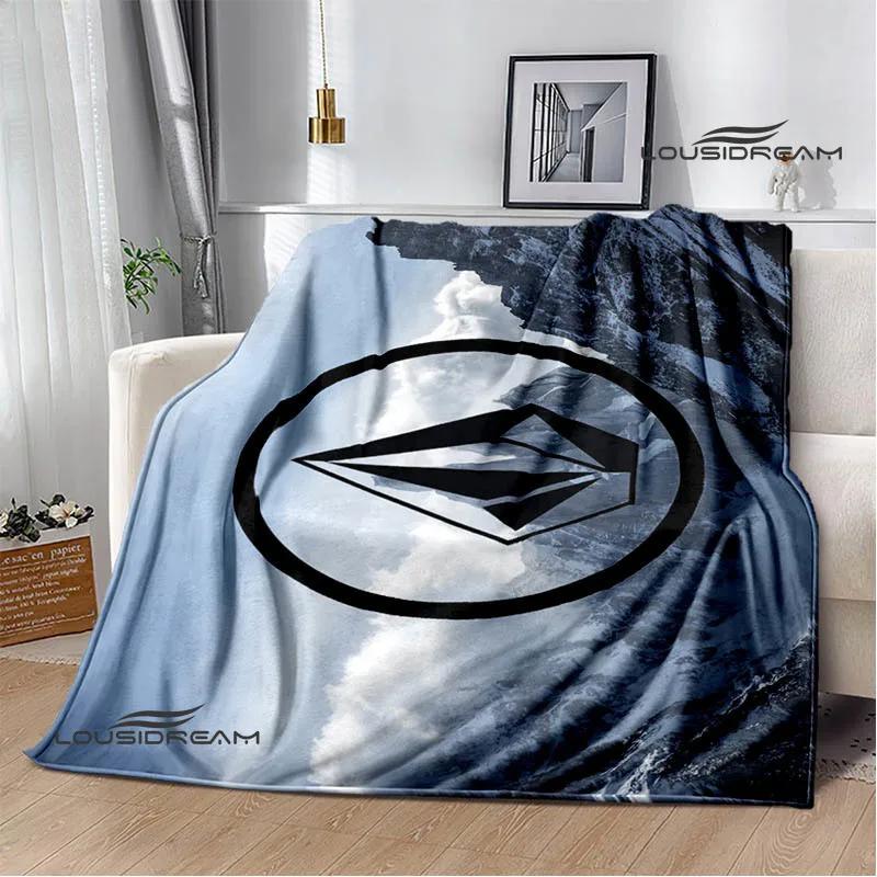 Coperte con logo V-VOLCOM stampato Flangia Coperta calda morbida e confortevole casa viaggio letto coperta coperte da picnic regalo di compleanno