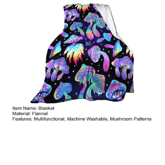 Mushroom Blanket Machine Washable Soft Flannel Blanket Warm Cozy Throw Blanket for Kids Adults Farmhouse Bed Sofa Couch