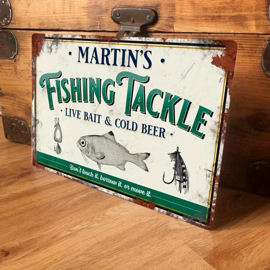 1pc Personalized Fishing Metal Sign 8x12 Inch Tin Plate Wall Art Home Bar Man Cave Garage Decor