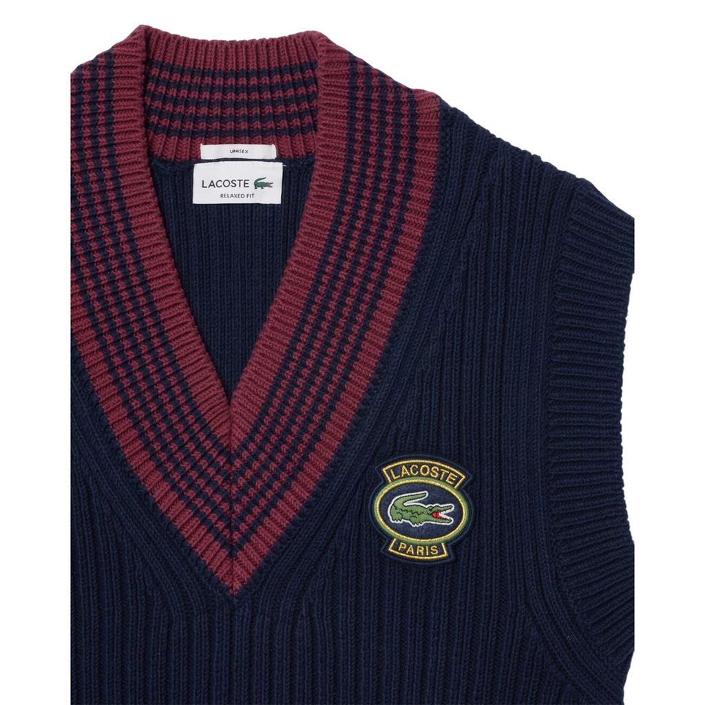 Lacoste Unisex Adult Badge Knitted Regular Sweater Vest