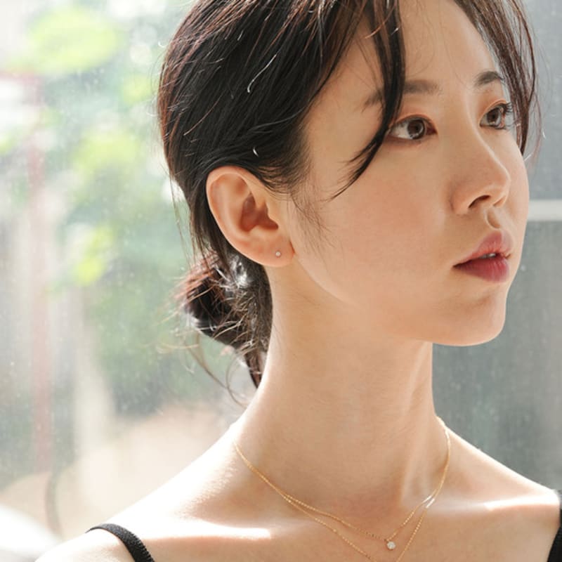 modernlike 14k gold moissanite 6-prong piercing + appraisal certificate