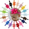 40 Stück/Set 6,5'' Schleife Schleifchen Elastisches Haarband für Babymädchen Liebliches Handgemachtes Stirnband Kopfschmuck Kinder Haarschmuck Geschenk