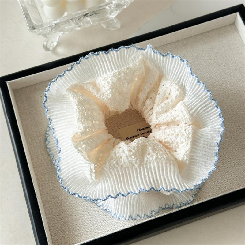 French Sweet Lace Intestine Loop Headband Women's Large Elastic Hair Rope Ringfor Girls Fashion Hair Accessories Headwear