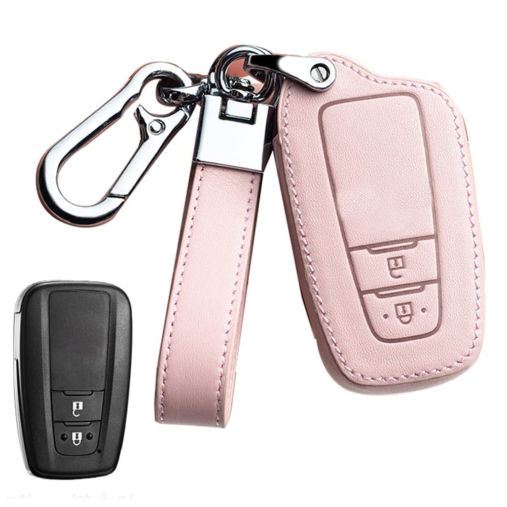 Toyota Smart Key Case, Key Cover, Genuine Leather, 2 Buttons, Designed for Toyota, Key