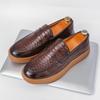 Fashion Retro Men Casual Business Sneakers Black Brown Men One-foot Comfortable Fashionable Loafers Travel Shoe Sizes 38-46 Men Shoes