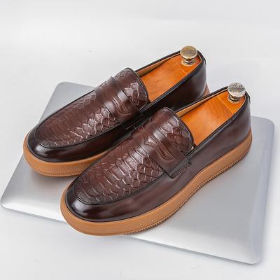 Retro Men Casual Business Sneakers Black Brown Men One-foot Comfortable Fashionable Loafers Travel Shoe Sizes 38-46 Men Shoes