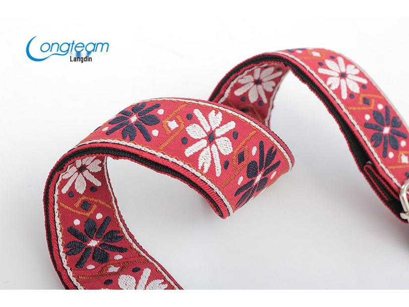 Ethnic Style Embroidered Guitar Crossbody Shoulder Strap for Acoustic and Electric Guitars.