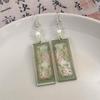 Peony & Bamboo Long Retro Earrings: Chinese Style Creative Acrylic Hooks for Women