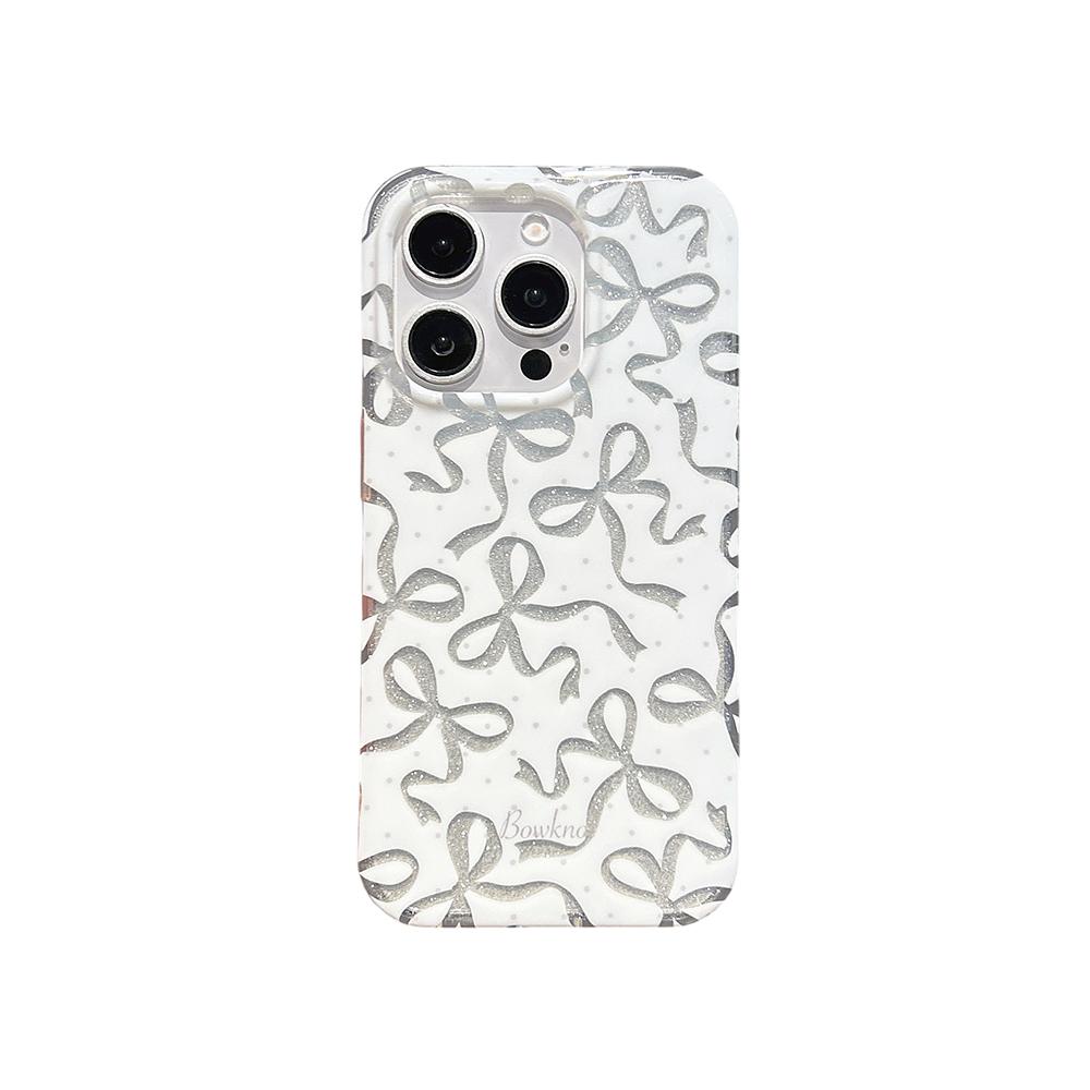 

Glitter Bowknots Hollow Bow Phone Case for IPhone 13 15 14 16 17 Pro Max Lovely Bling Shockproof Protective Cover Case Funda iPhone 13