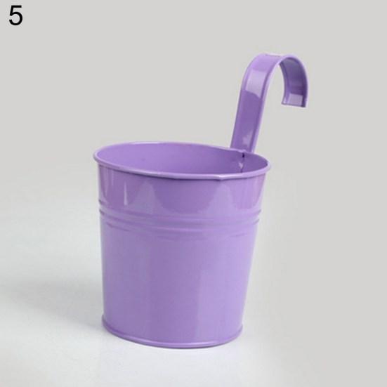 Kovový železný závěsný květináč Nádoba Domov Balkon Zahrada Květináč Dekor sud