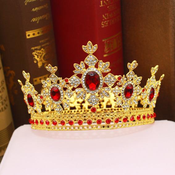 

Queen King Vintage Tiara Crowns Wedding Bridal Hair Jewelry Accessories For Women Pageant Hair Ornament Bride Crystal Headpiece