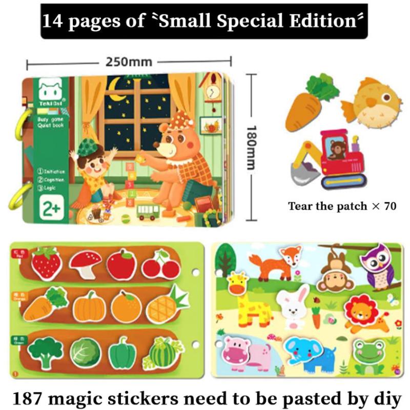 Magnetic Sticker Busy Book For Baby Enlightenment Book Montessori Toy Activity Books For Toddlers