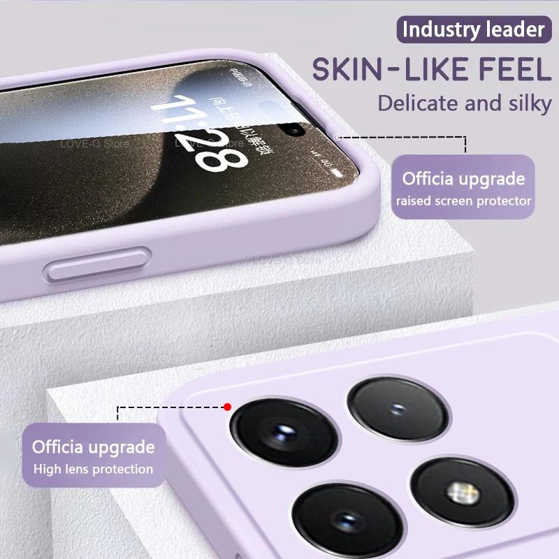 For Poco X6 Pro Case Shockproof Liquid Silicone Soft TPU Phone Cases for Xiaomi Poco X6 Pro 5G Poco X 6 X6Pro PocoX6 Pro Back Cover