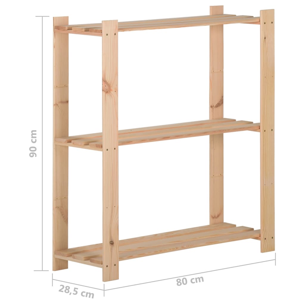 Vidaxl Regał Z 3 Półkami, 80X28,5X90 Cm, Drewno Sosnowe