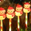 Solar Christmas Lawn Lights Santa Snowman Stake Lamps for Yard Outdoor Warm White LED Garden Lighting