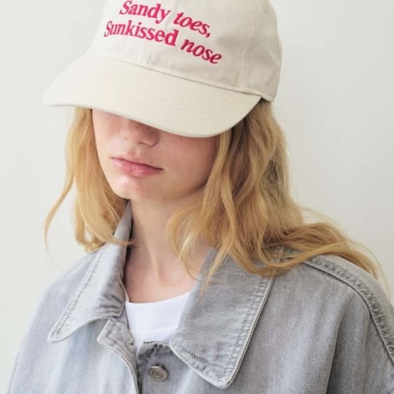 

MAISONMARAIS Typo Cotton Baseball Cap, Ivory FF