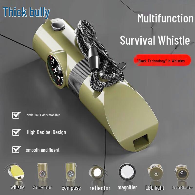 7-in-1 Multi-function Survival Whistle