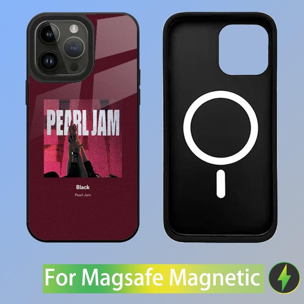 P-Pearl Jam Rock Band Phone Case For iPhone 16,15,14,13,12,11,Plus,Pro,Max Mini Magsafe Magnetic Wireless Charging
