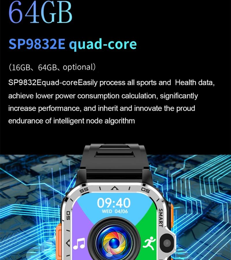 2026 New 4G Network Smart Watch Support SIM Card Google GPS NFC HD Dual Camera Android Smartwatch WIFI Wireless Fast Internet Access