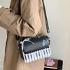 Fashion Contrast Color Handbag Creative Polka Dot Piano Note Small Square Bag Flip Zipper Shoulder Bag Y2k Style Crossbody Bag