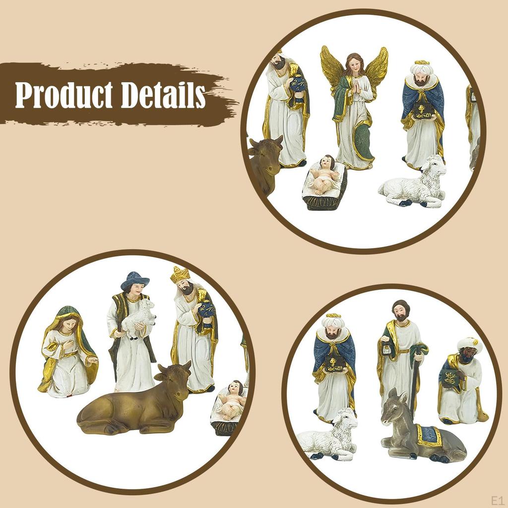 Nativity Set Scene Ideal Gift Tabletop Indoor Christmas Decoration Art Craft Jesus Holy