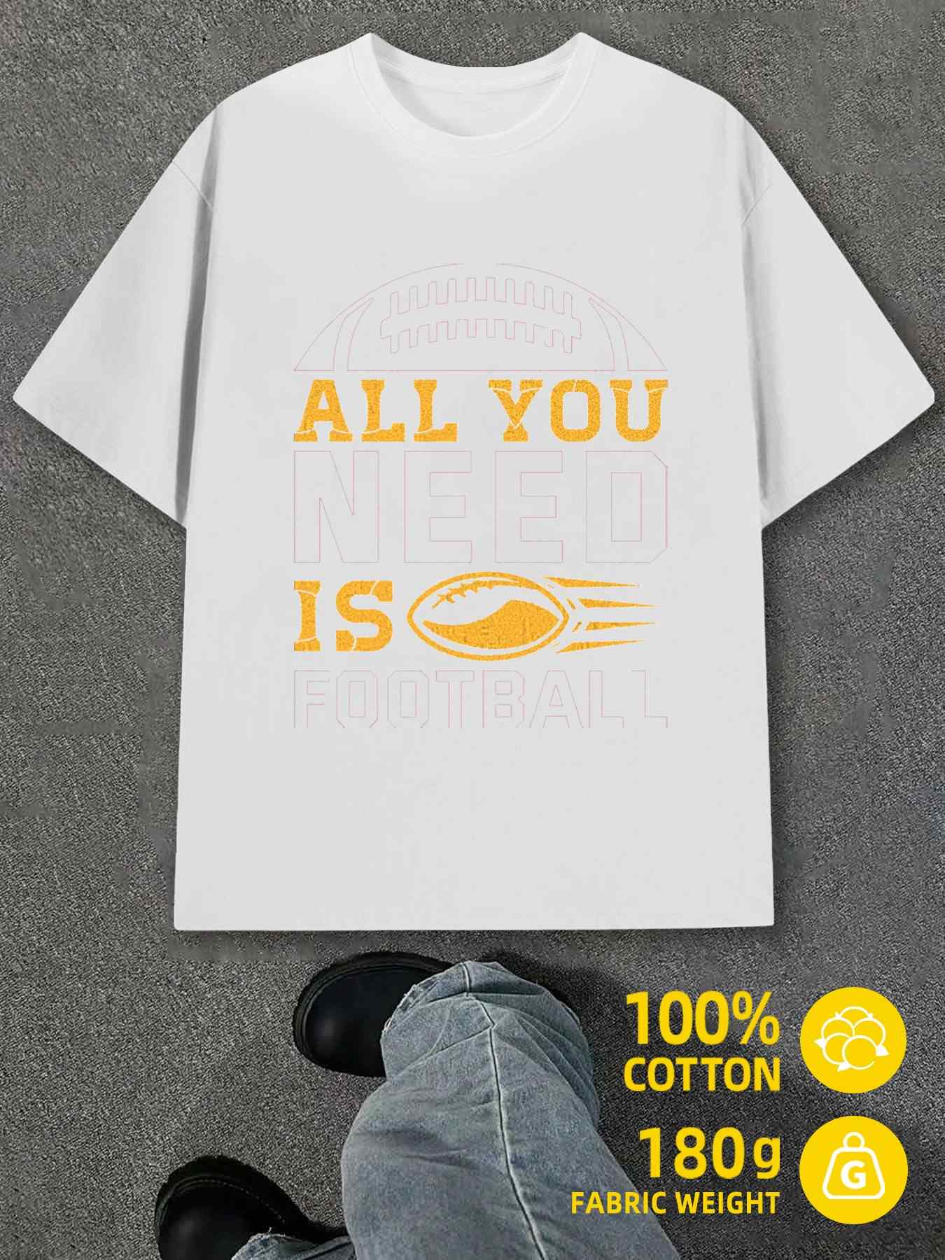 T-Shirt Y2K Football Fan Shirts Shirts White Regular Fit 2XL