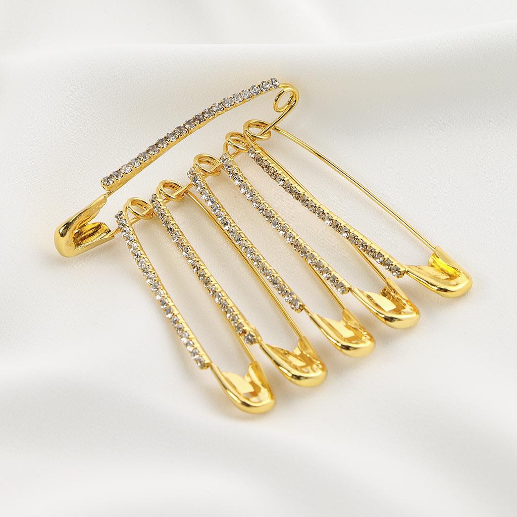 Women Hijab Scarf Brooch Pin Ladies Decorated Safety Pins Tighten Waist Jeans Pins Button Clothing Accessories