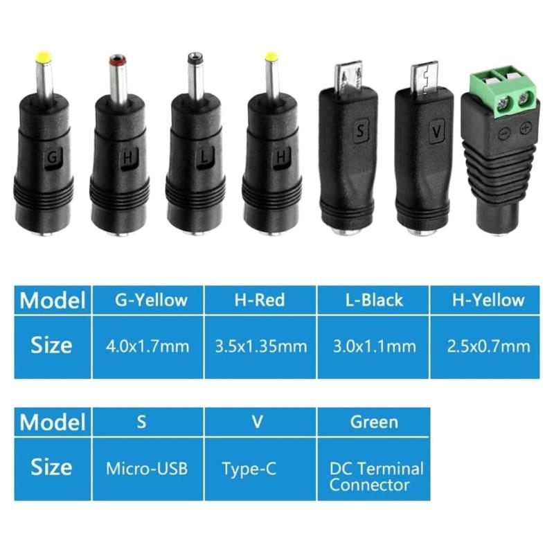 USB To DC5V Power Cord Includes 14 Adapter Plugs for Charging Devices Like Moon Lamp and LED Lights Power Cord