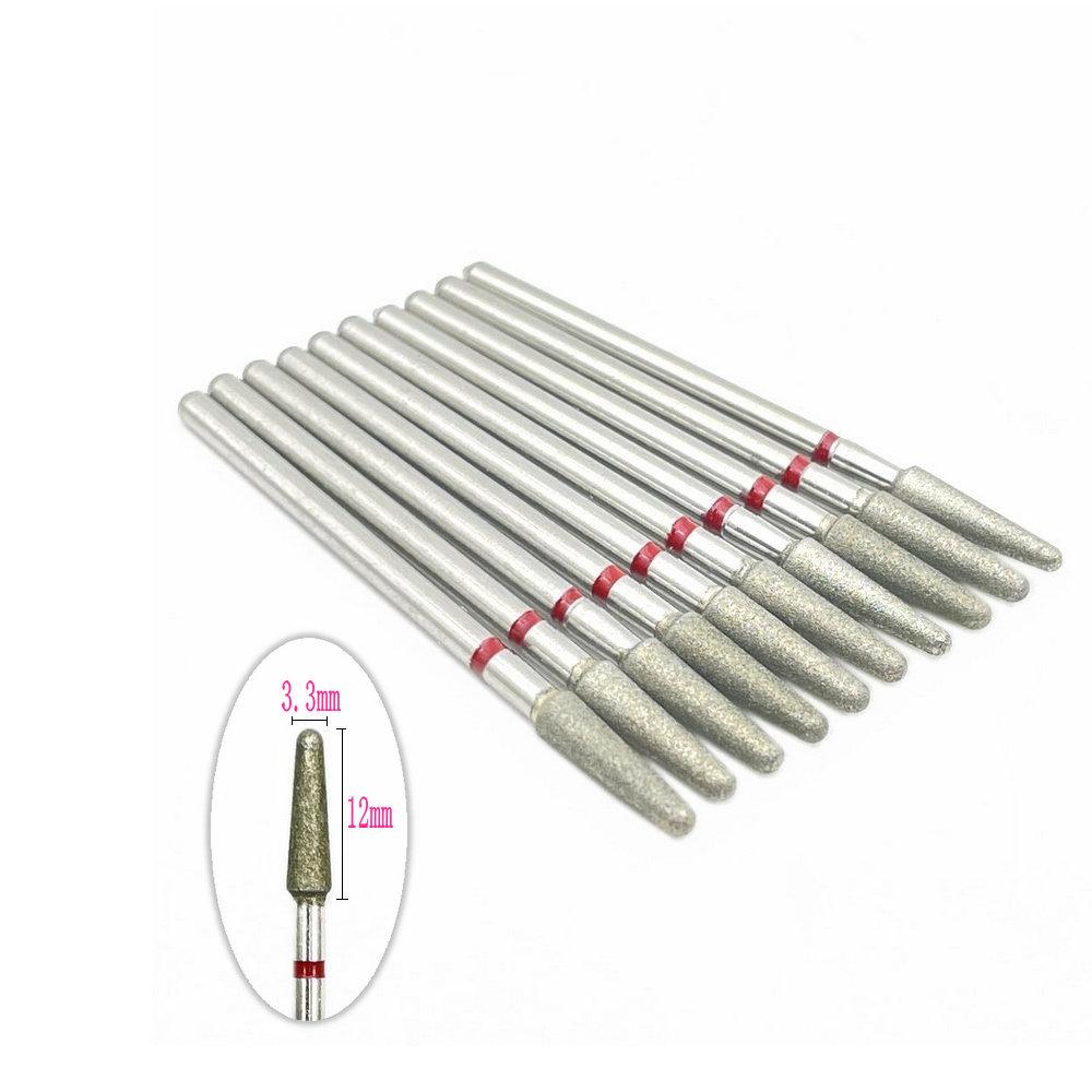 10pcs 2.35mm Shank Diamond Grinding Bur Drill Rotary Drill Dental Grinding Dental Polishing Burs Nail Drill Bits
