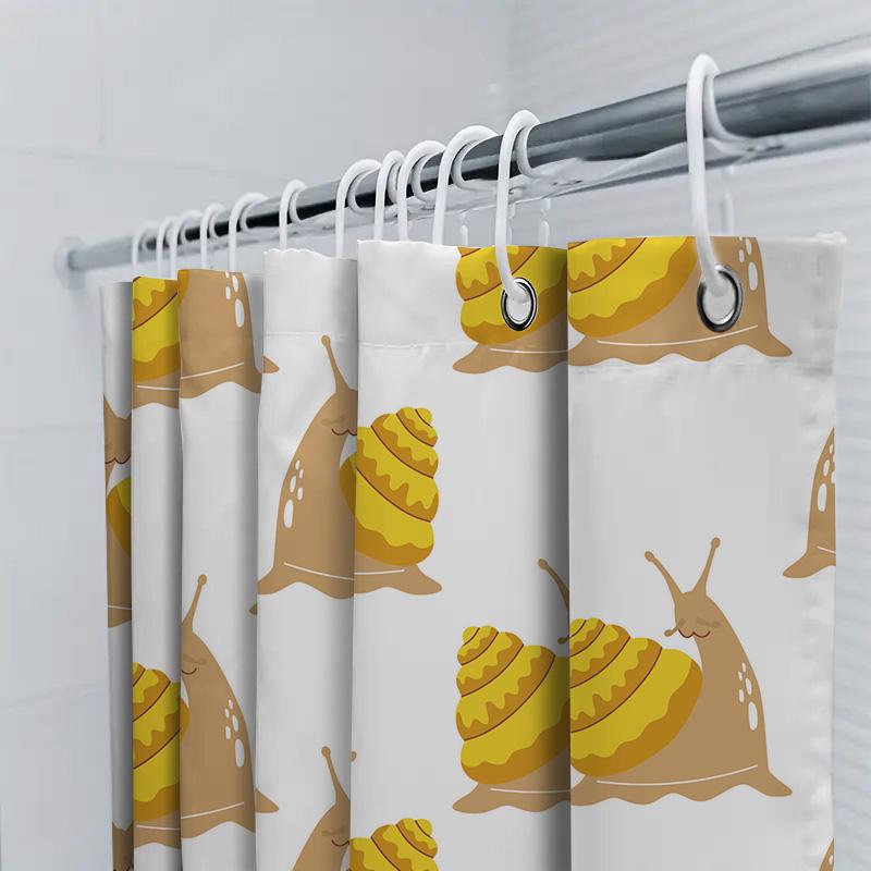 Whimsical Snail Shower Curtain With Fun Cartoon Design Perfect For Bathroom Decor!