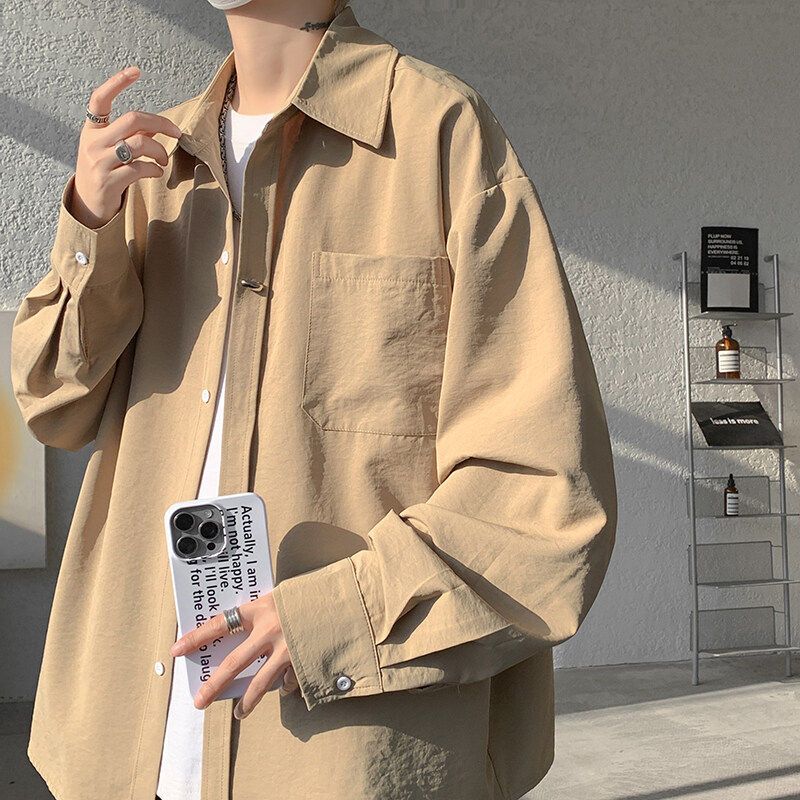 Fang Shaonan Men's Casual Large Size Long-Sleeved Shirt Sanbaistudio Spring New Loose Shirt