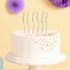 6Pcs Elegant Curved Gold Plated Colorful Cake Candles for Birthday and Baby Shower Cupcake Decorating Party Supplies